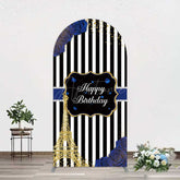 Aperturee Aperturee Blue Rose Glitter Tower Happy Birthday Arch Backdrop